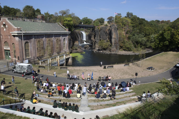 PATERSON, NJ  10-02-2019 NATURALIZATION CEREMONY AT GREAT FALLS:  The Paterson Great Falls National Historical Park (NPS), in partnership with U.S. Citizenship and Immigration Services (USCIS), held a naturalization ceremony in the park’s new amphitheater where 40 new citizens, mostly residents of Paterson, took the Oath of Allegiance to the United States.