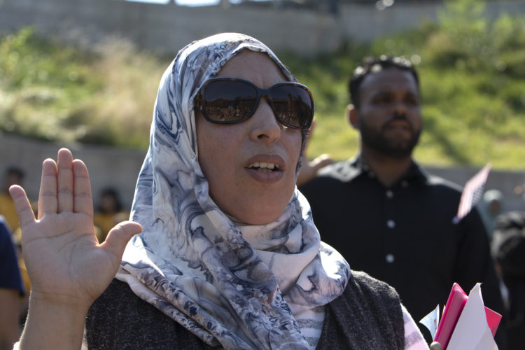 PATERSON, NJ  10-02-2019 NATURALIZATION CEREMONY AT GREAT FALLS:  The Paterson Great Falls National Historical Park (NPS), in partnership with U.S. Citizenship and Immigration Services (USCIS), held a naturalization ceremony in the park’s new amphitheater where 40 new citizens, mostly residents of Paterson, took the Oath of Allegiance to the United States.